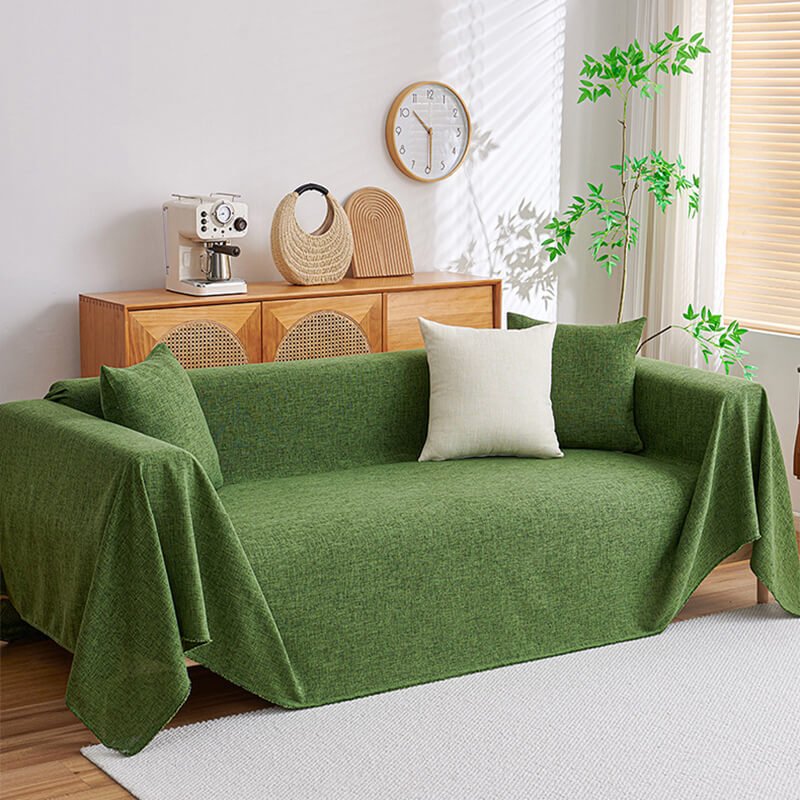 Washable L-Shaped Sofa Cover - Cotton Linen Sectional Protector for Living Room