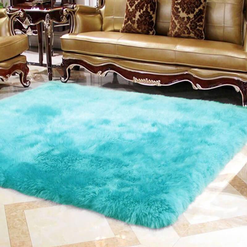 Soft Faux Fur Sheepskin Area Rug - Fluffy Bedroom & Living Room Decor