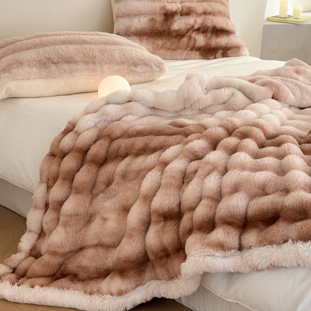 Luxury Soft Faux Fur Throw Blanket - Fluffy Plush Couch Blanket