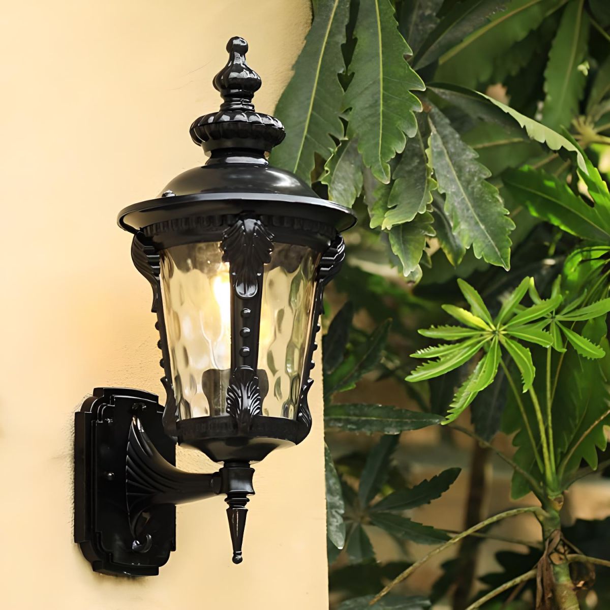 Vintage Outdoor Glass Wall Lantern Light for Garden and Patio