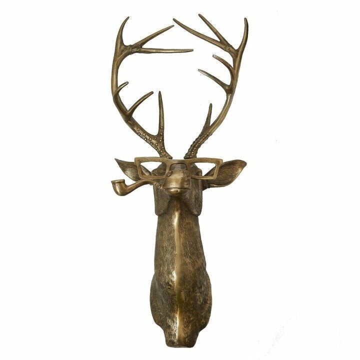 Rustic Deer Head Wall Art with Textured Antlers for Home Decor