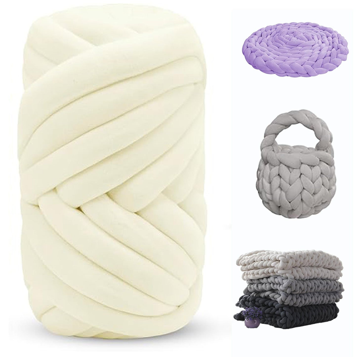 Soft Jumbo Arm Knitting Yarn – Thick Yarn for Blankets & Cushions