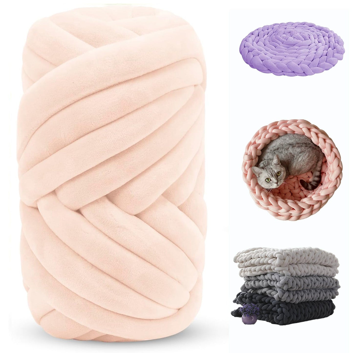 Soft Jumbo Arm Knitting Yarn – Thick Yarn for Blankets & Cushions