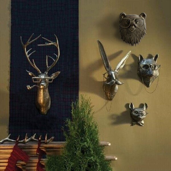 Rustic Deer Head Wall Art with Textured Antlers for Home Decor