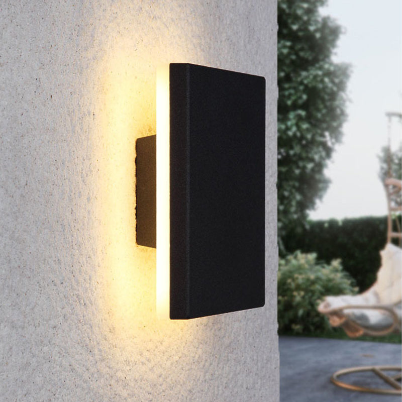 Compact LED Outdoor Wall Light - Modern Uplight & Downlight Fixture