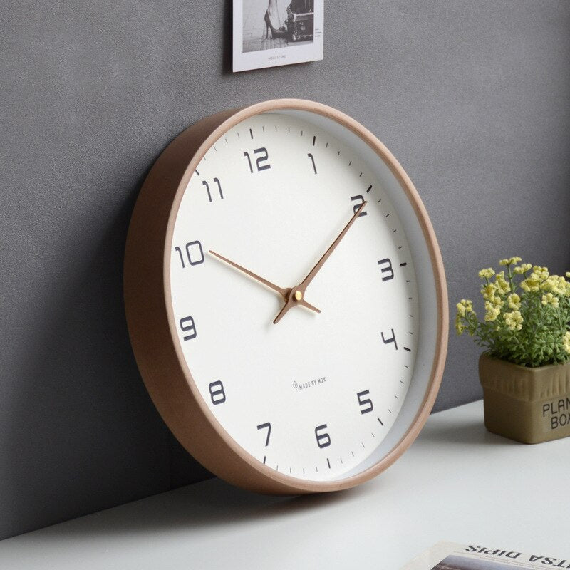 Minimalist Scandinavian Wooden Wall Clock - Nordic Home Decor