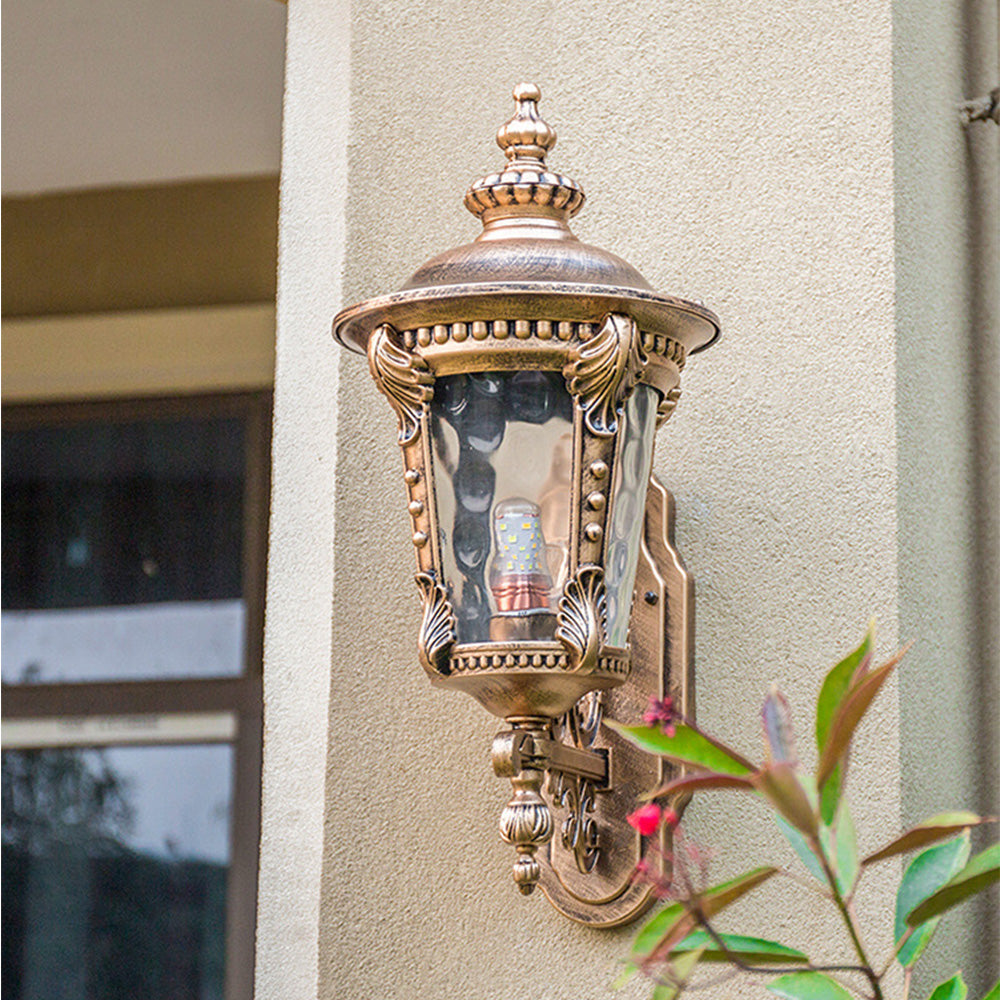 Vintage Outdoor Glass Wall Lantern Light for Garden and Patio