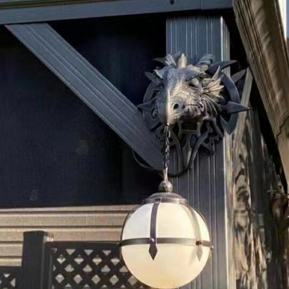 Dragon Head Wall Light - Medieval Fantasy Decorative Lighting for Home