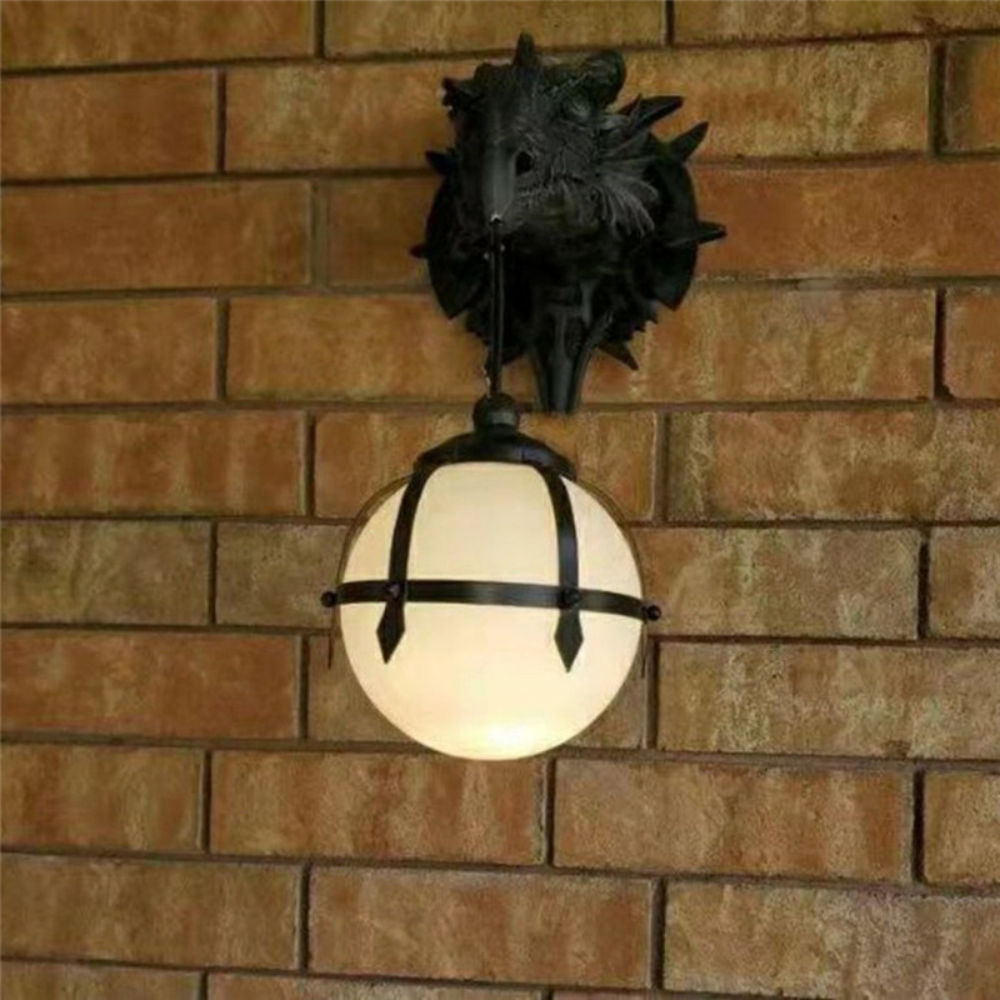 Dragon Head Wall Light - Medieval Fantasy Decorative Lighting for Home