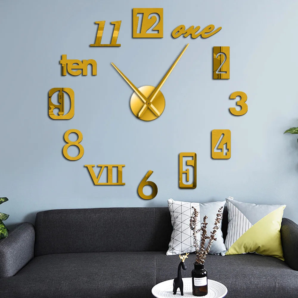 Stylish Silent Wall Clock - Easy to Hang Modern Home Decor