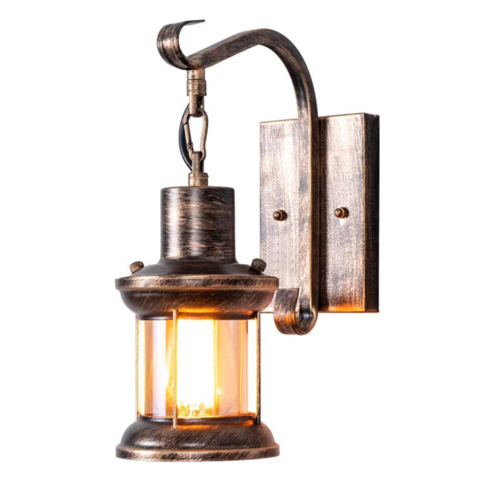 Vintage Industrial Glass Wall Light Fixture - Retro Farmhouse Style