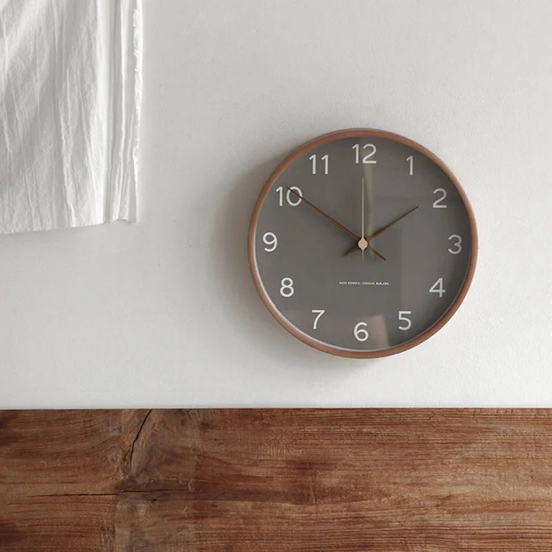 Modern Quiet Wooden Wall Clock - Round Nordic Design for Home Decor