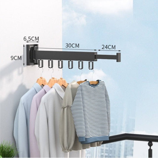 Foldable Wall-Mounted Clothes Drying Rack - Space-Saving Solution