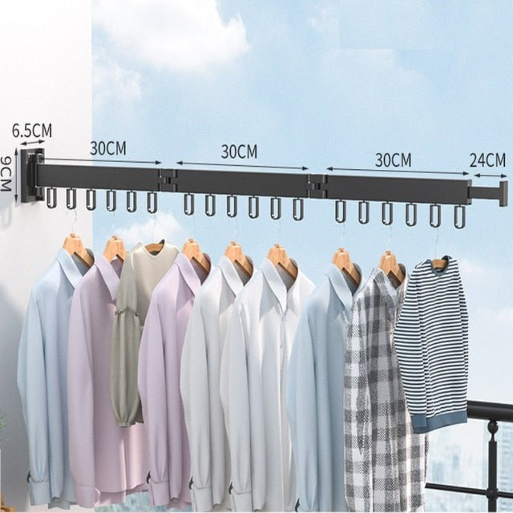 Foldable Wall-Mounted Clothes Drying Rack - Space-Saving Solution