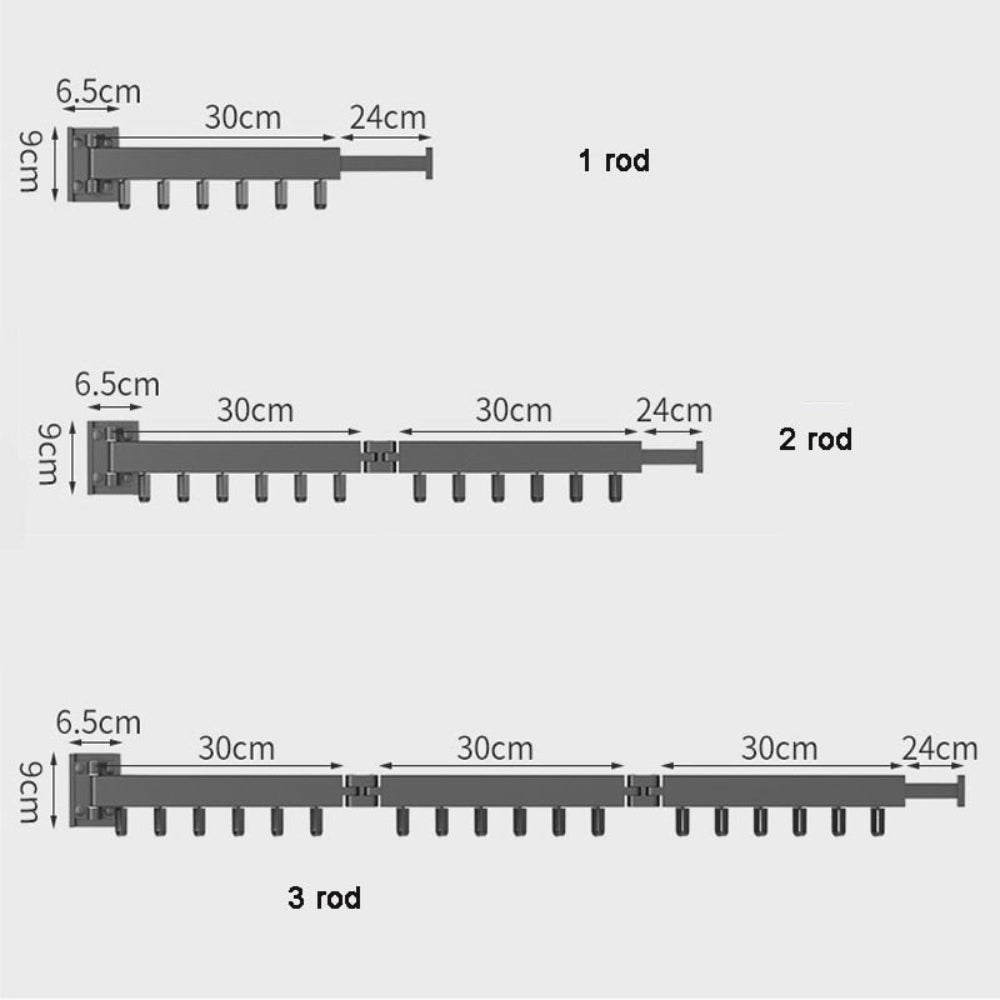 Foldable Wall-Mounted Clothes Drying Rack - Space-Saving Solution