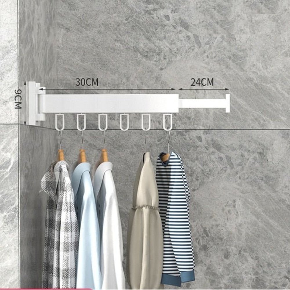 Foldable Wall-Mounted Clothes Drying Rack - Space-Saving Solution