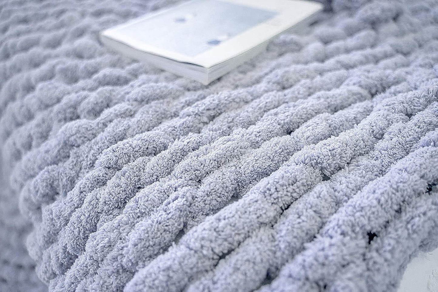 Soft Chunky Knit Throw Blanket - Cozy Chenille Home Decor