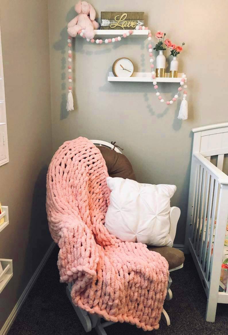 Soft Chunky Knit Throw Blanket - Cozy Chenille Home Decor