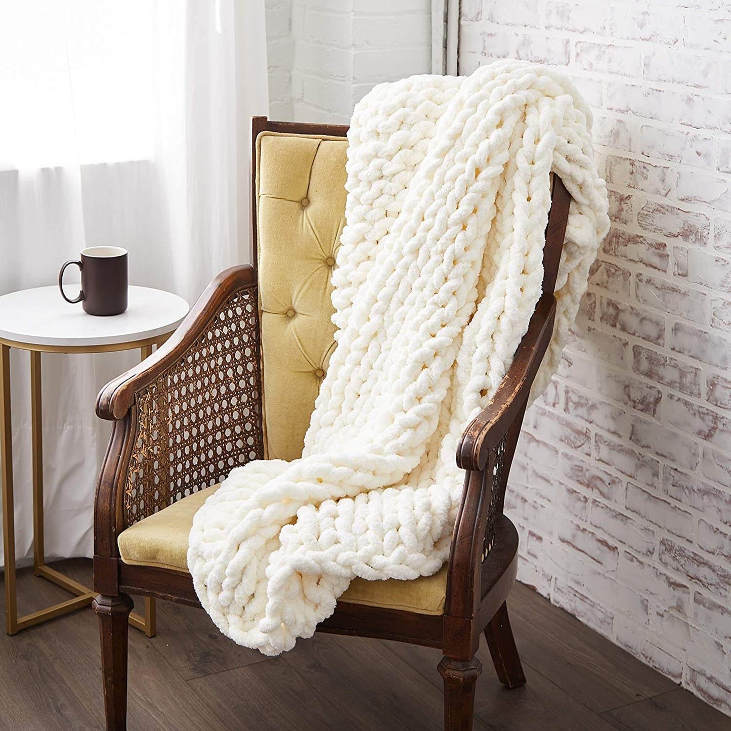 Soft Chunky Knit Throw Blanket - Cozy Chenille Home Decor