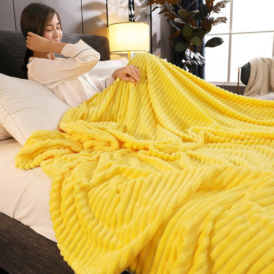 Coral Velvet Sofa Bed Blanket for Home & Travel, Soft Nap Throw