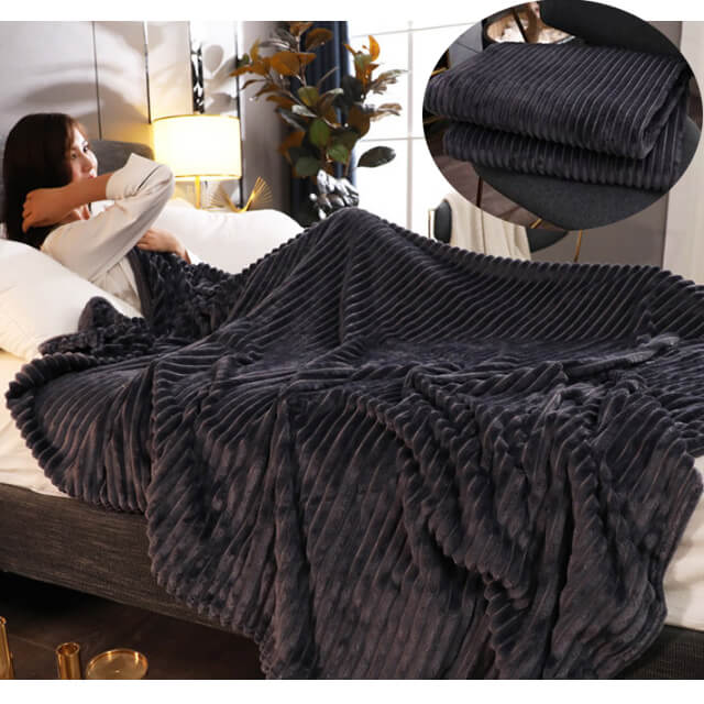 Coral Velvet Sofa Bed Blanket for Home & Travel, Soft Nap Throw