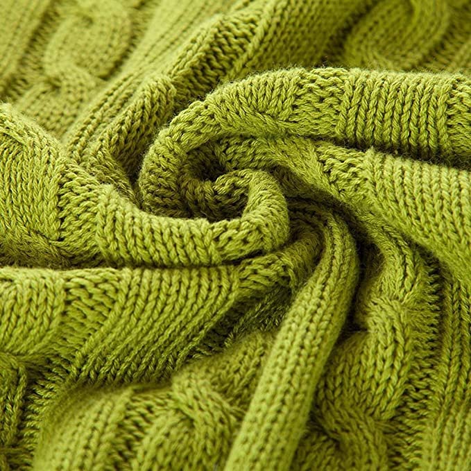 Large Soft Cotton Cable Knit Throw Blanket for Cozy Home Decor