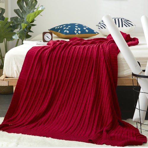 Large Soft Cotton Cable Knit Throw Blanket for Cozy Home Decor