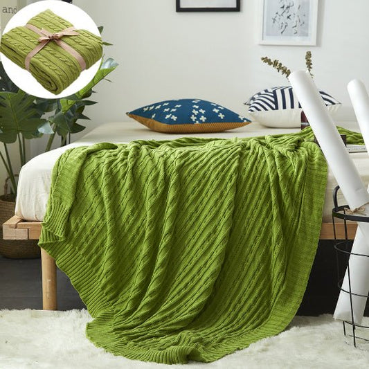 Large Soft Cotton Cable Knit Throw Blanket for Cozy Home Decor