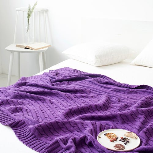 Large Soft Cotton Cable Knit Throw Blanket for Cozy Home Decor
