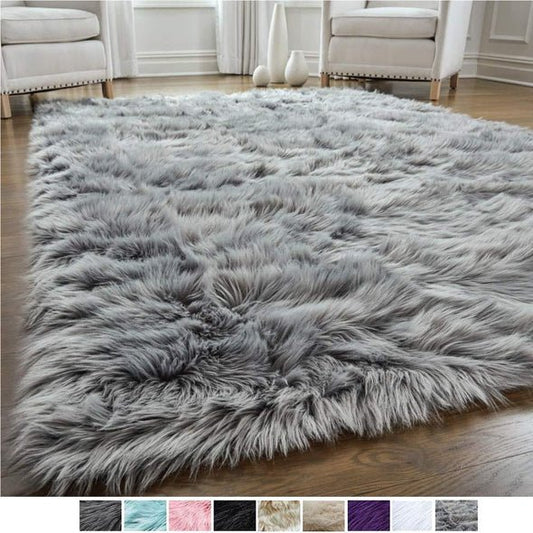 Personalized Extra Large Soft Faux Sheepskin Rug for Home Decor