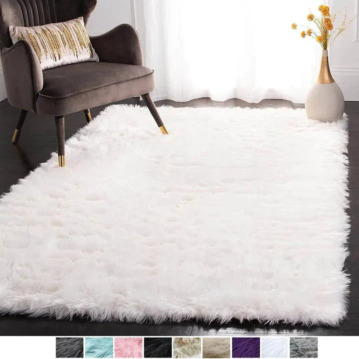 Personalized Extra Large Soft Faux Sheepskin Rug for Home Decor