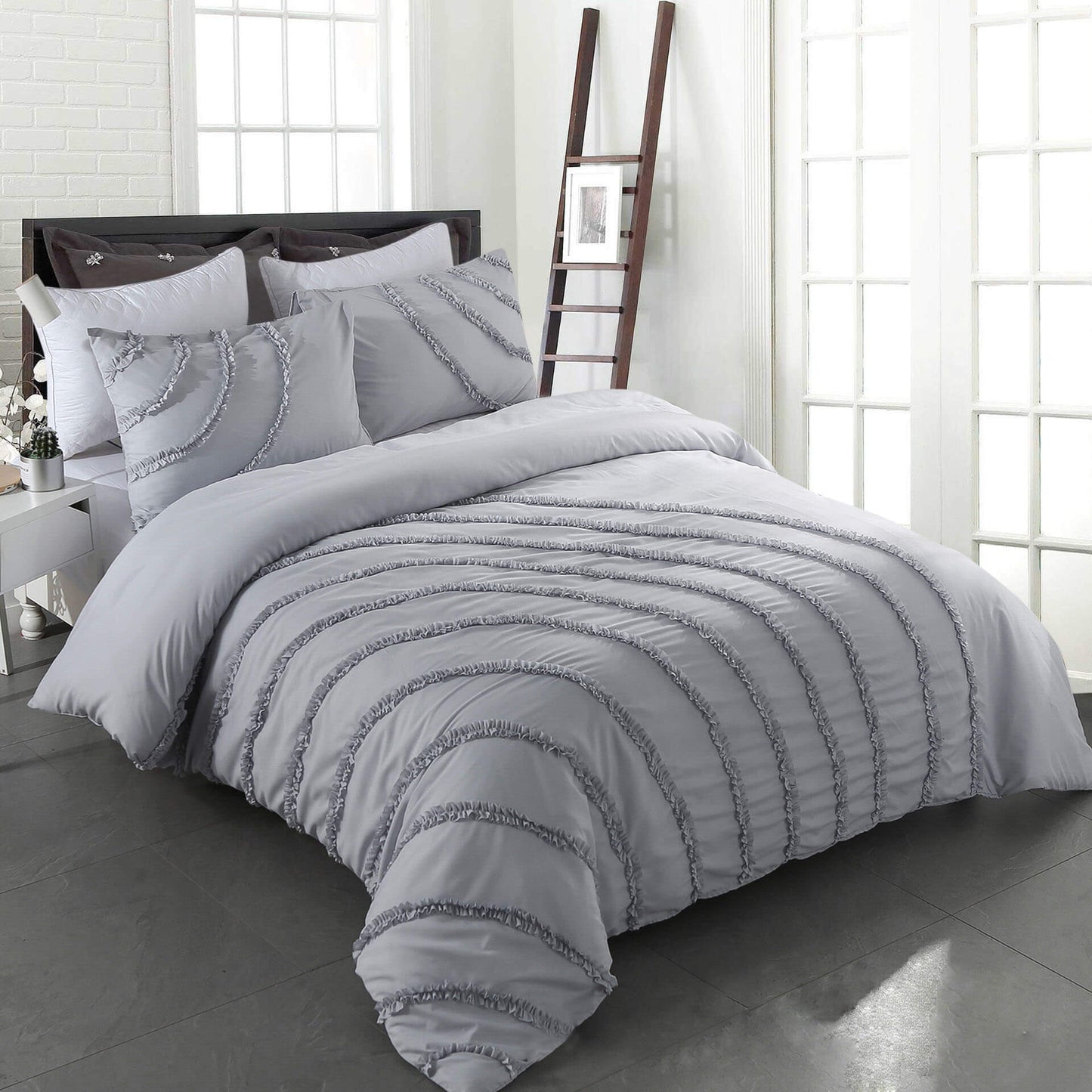 Luxury Egyptian Cotton 3-Piece Duvet Cover Set for Queen/King Beds