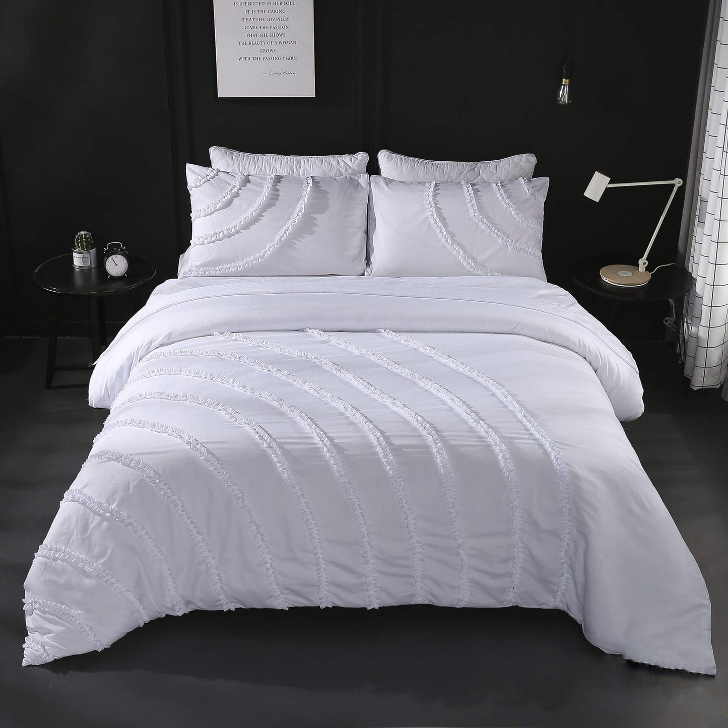 Luxury Egyptian Cotton 3-Piece Duvet Cover Set for Queen/King Beds
