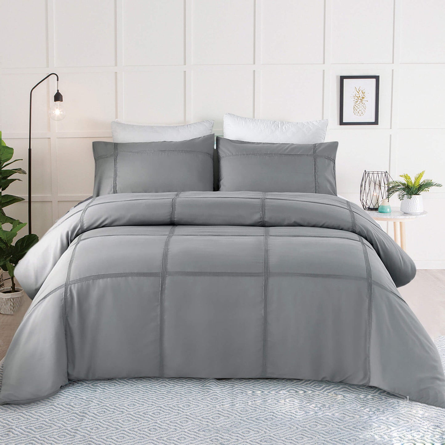 Luxury Egyptian Cotton 3-Piece Duvet Cover Set for Queen/King Beds