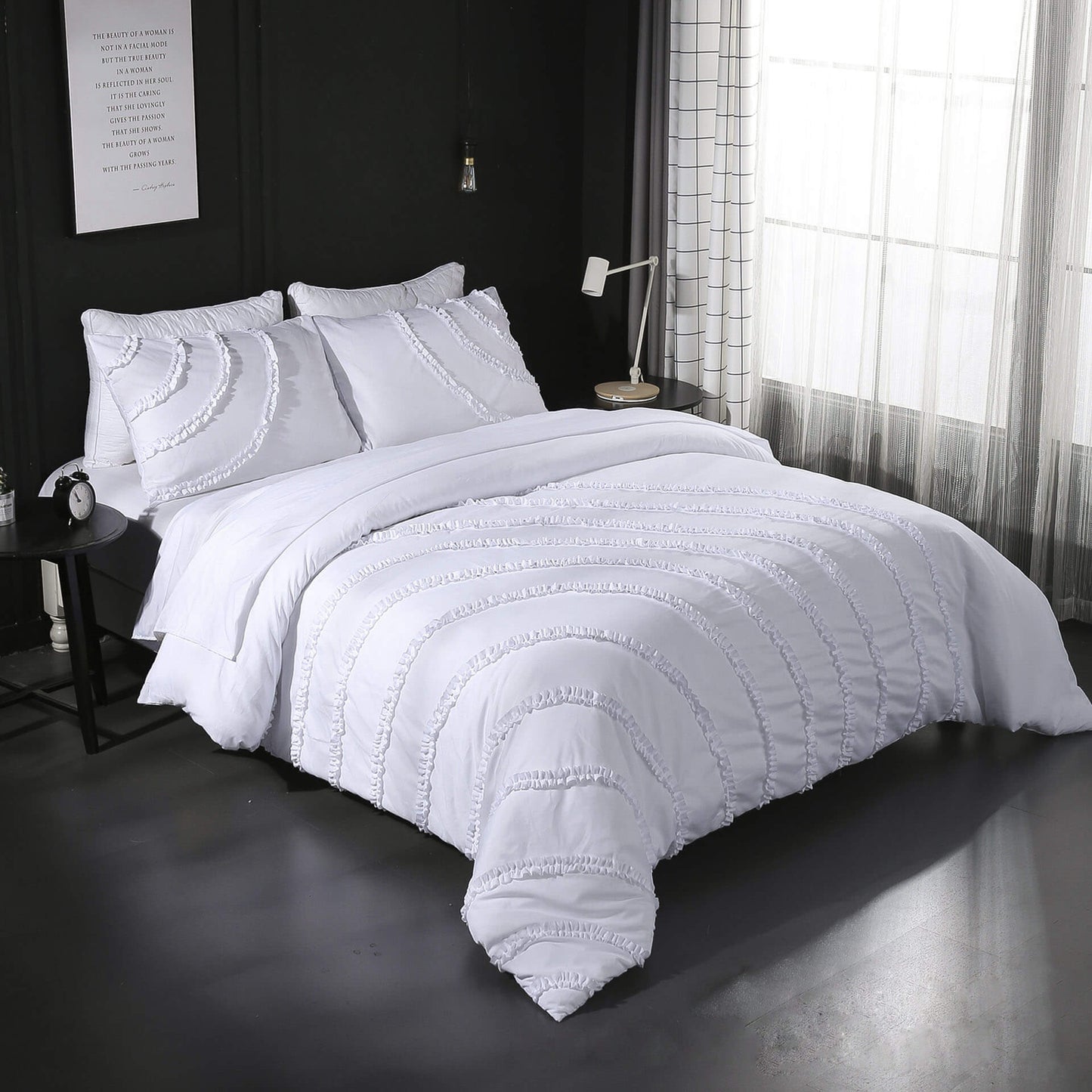 Luxury Egyptian Cotton 3-Piece Duvet Cover Set for Queen/King Beds