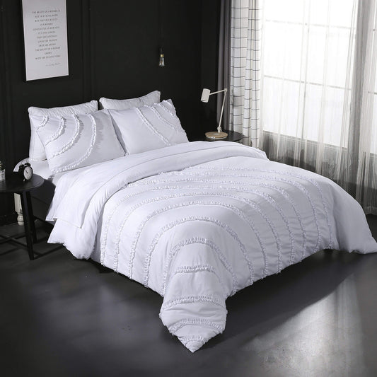 Luxury Egyptian Cotton 3-Piece Duvet Cover Set for Queen/King Beds