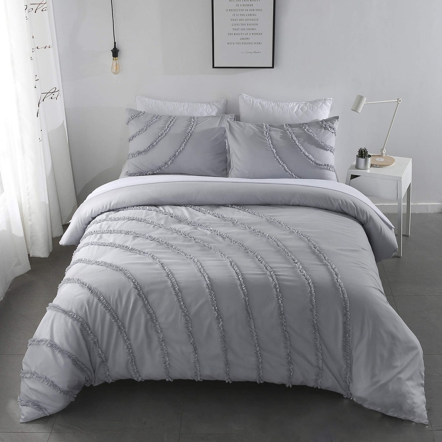 Luxury Egyptian Cotton 3-Piece Duvet Cover Set for Queen/King Beds