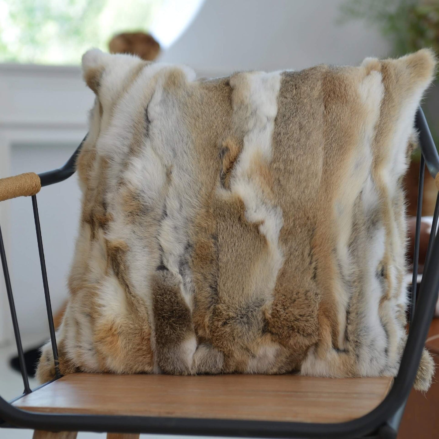 Soft Faux Fur Lumbar Throw Pillows - 18x18 Cushion for Sofa