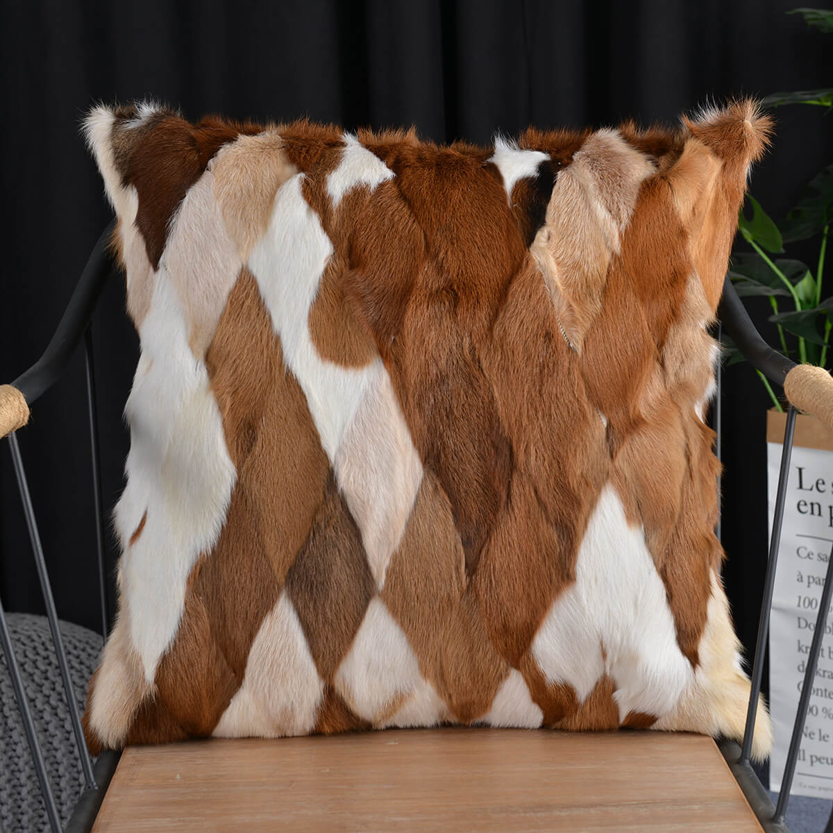 Soft Faux Fur Lumbar Throw Pillows - 18x18 Cushion for Sofa