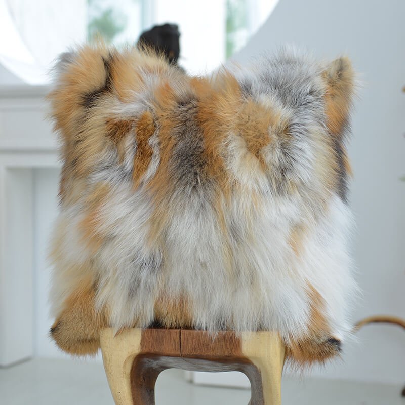 Soft Faux Fur Lumbar Throw Pillows - 18x18 Cushion for Sofa