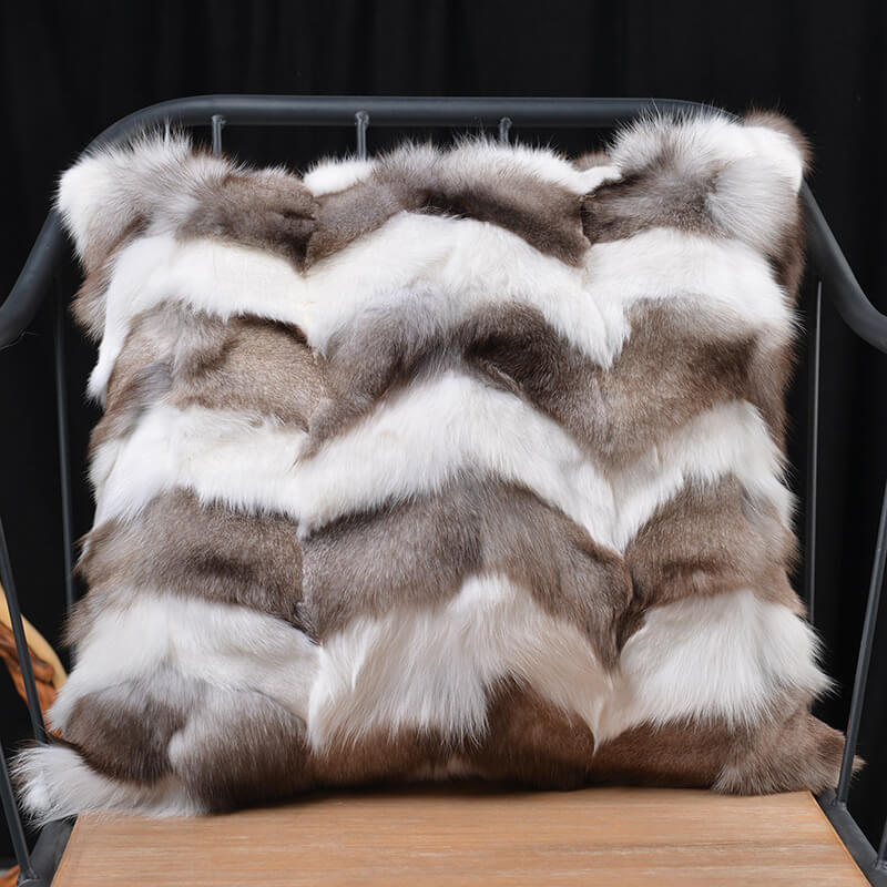 Soft Faux Fur Lumbar Throw Pillows - 18x18 Cushion for Sofa