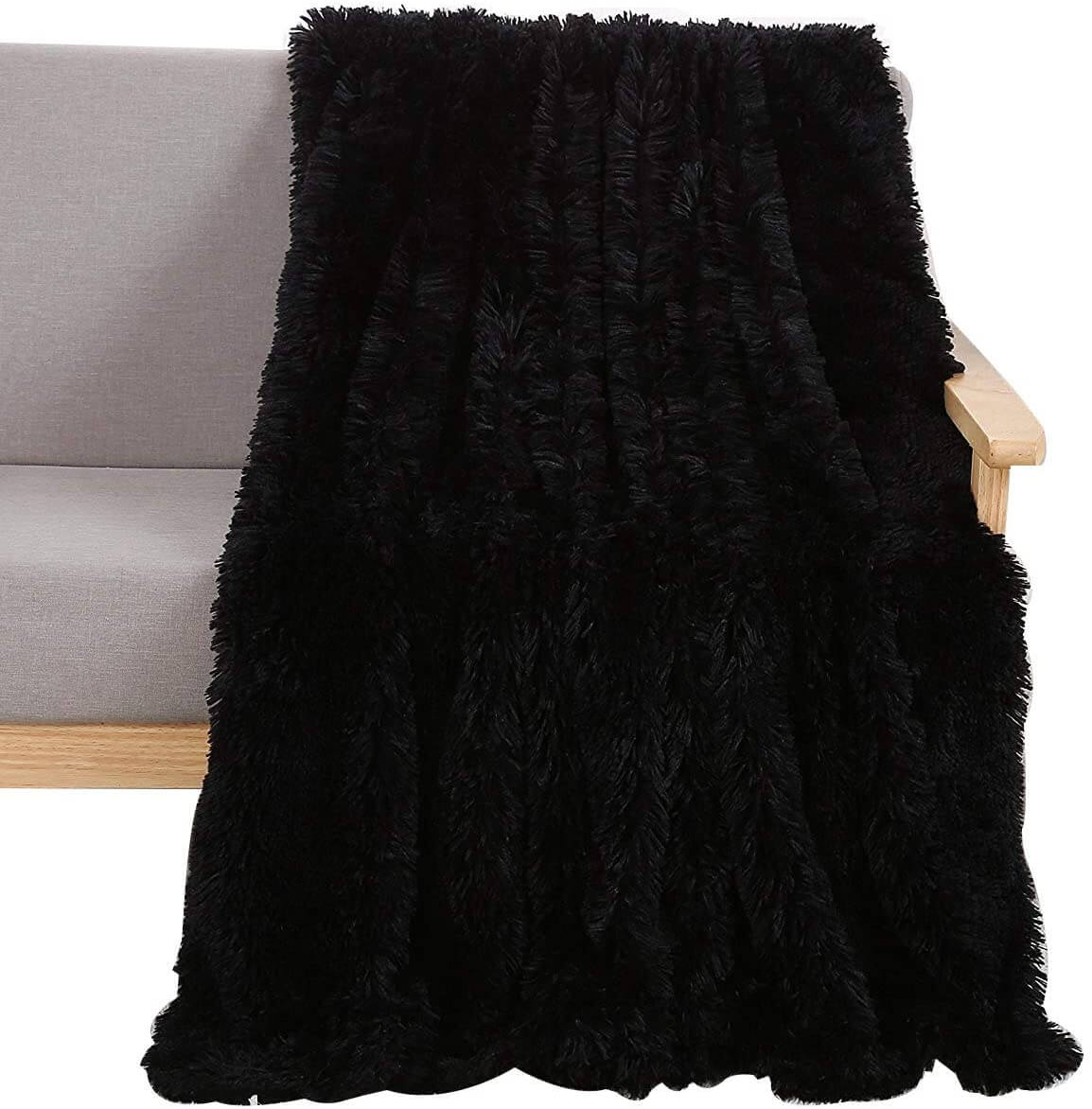 Soft Fleece Faux Fur Throw Blanket - Cozy Lap Blanket for Home