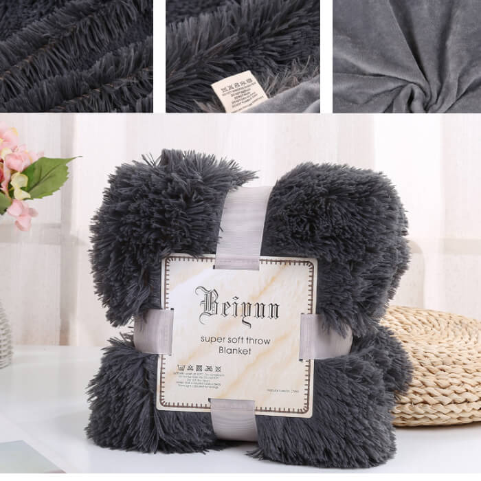 Soft Fleece Faux Fur Throw Blanket - Cozy Lap Blanket for Home