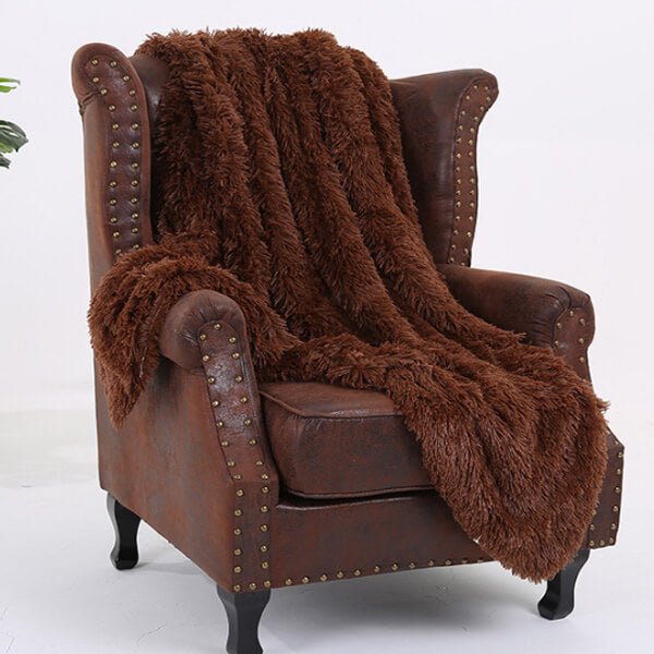 Soft Fleece Faux Fur Throw Blanket - Cozy Lap Blanket for Home
