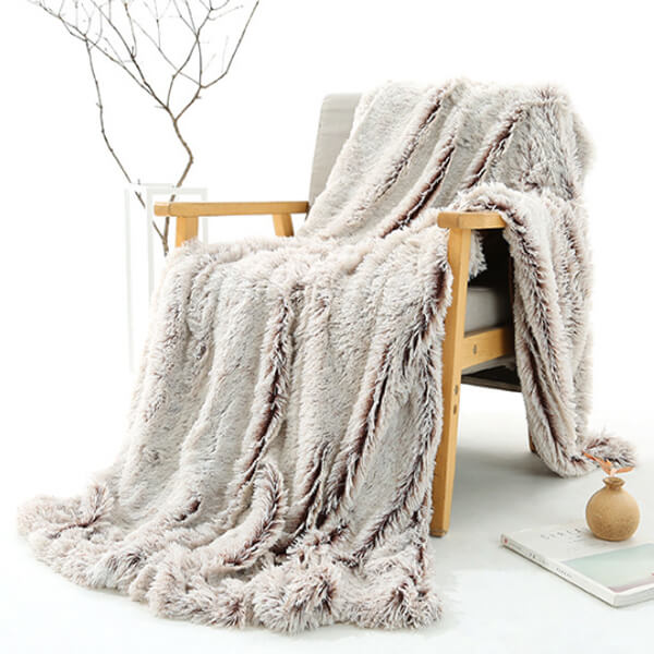Soft Fleece Faux Fur Throw Blanket - Cozy Lap Blanket for Home