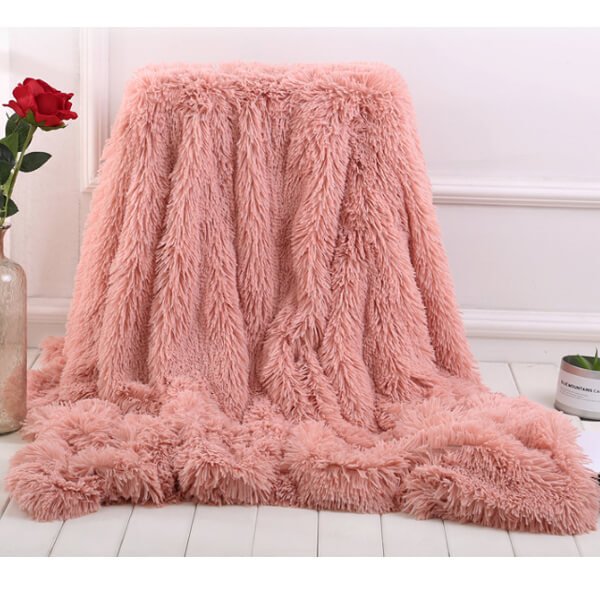 Soft Fleece Faux Fur Throw Blanket - Cozy Lap Blanket for Home