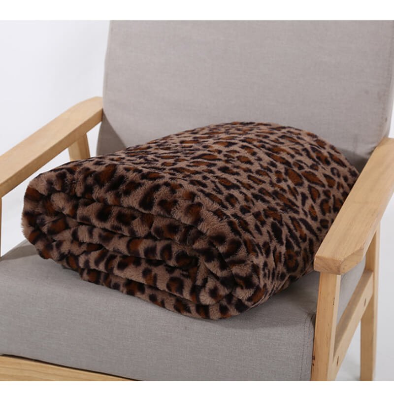 Soft Fleece Faux Fur Throw Blanket - Cozy Lap Blanket for Home