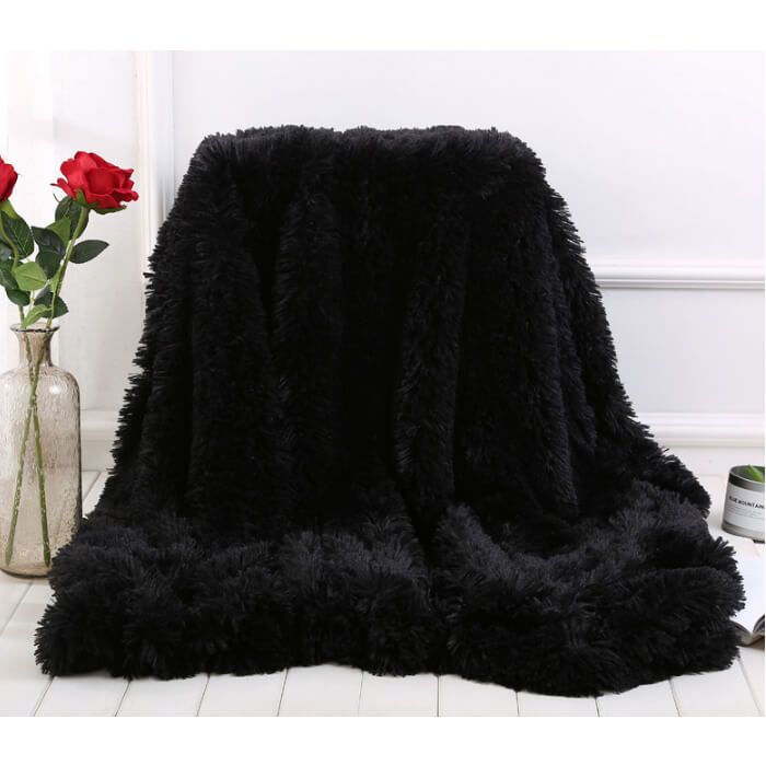 Soft Fleece Faux Fur Throw Blanket - Cozy Lap Blanket for Home