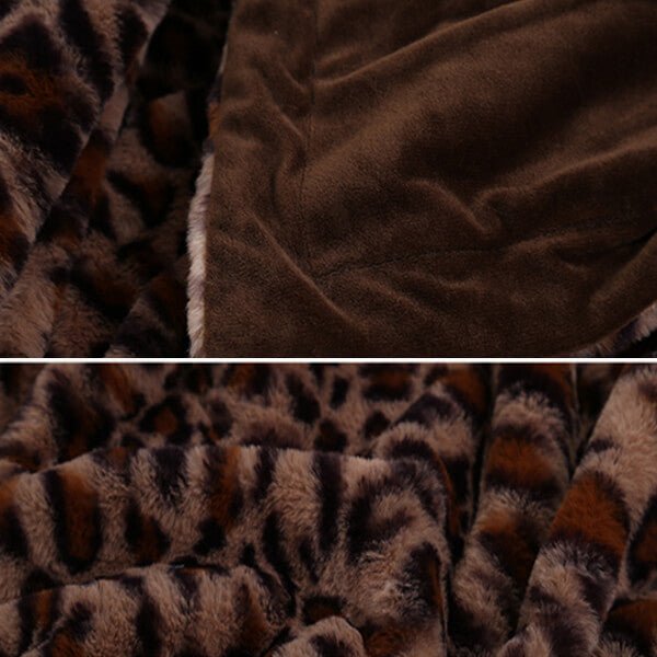 Soft Fleece Faux Fur Throw Blanket - Cozy Lap Blanket for Home