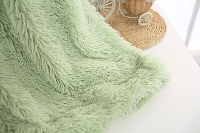 Soft Fleece Faux Fur Throw Blanket - Cozy Lap Blanket for Home